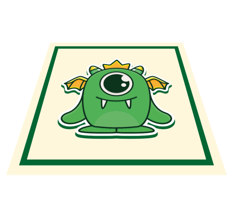 Green baby monster kids vinyl carpet - TenStickers