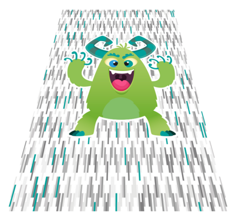 Green monster character kids vinyl carpet - TenStickers