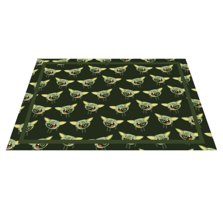 Green monster faces kids vinyl carpet - TenStickers