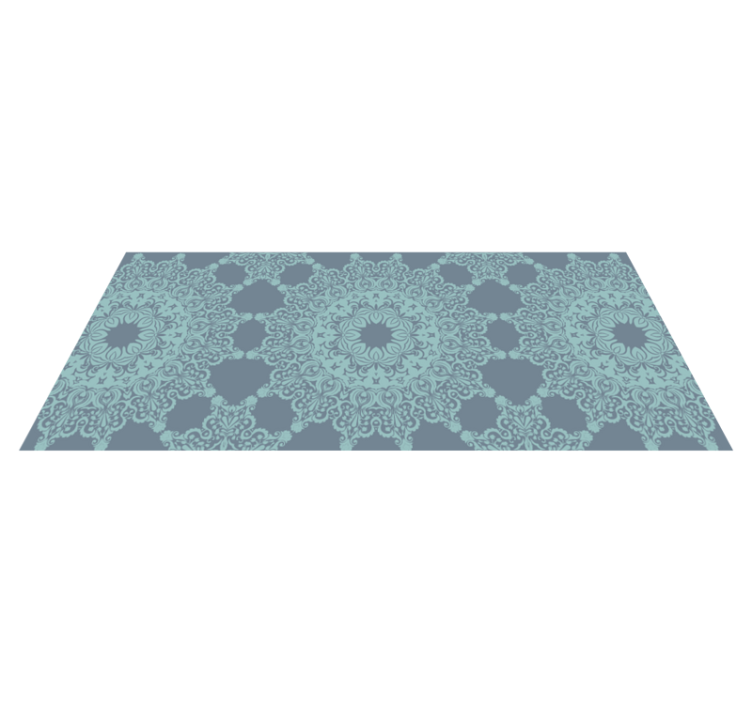 Elegant Blue Pattern mandala vinyl carpet - TenStickers