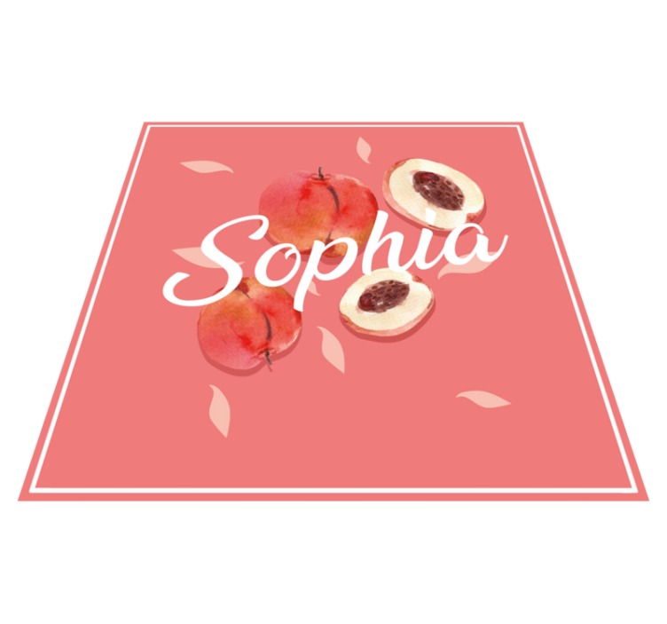 Pink peaches with name teen vinyl carpet - TenStickers