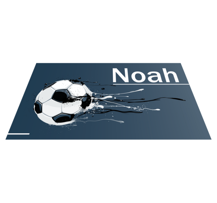 Soccer action with name teen vinyl carpet - TenStickers