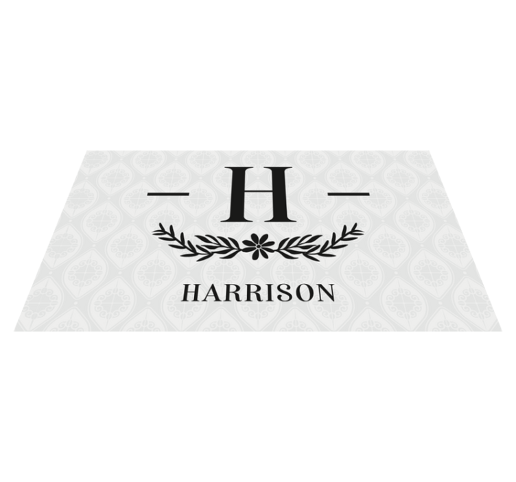 Custom family initial with bay entrance hall vinyl carpet - TenStickers