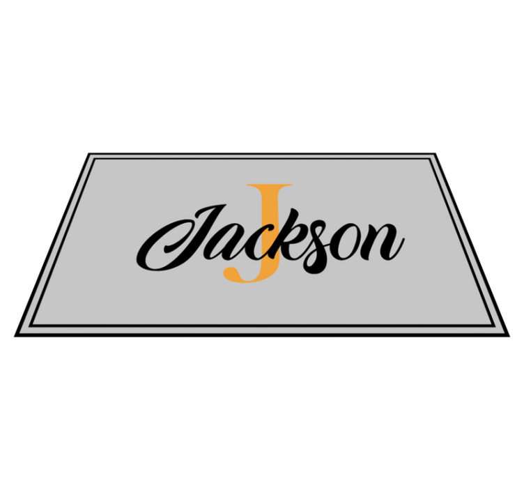 Name and initial display custom vinyl carpet - TenStickers