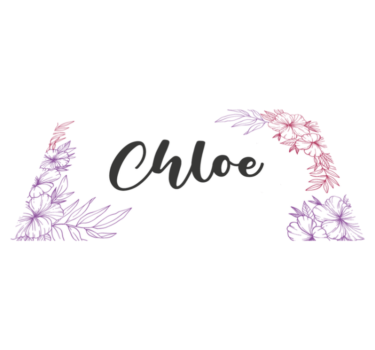 Floral custom name teen vinyl carpet - TenStickers