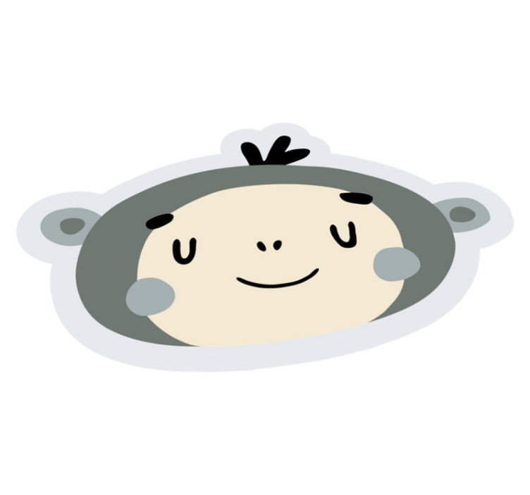 Nordic monkey face nursery vinyl carpet - TenStickers