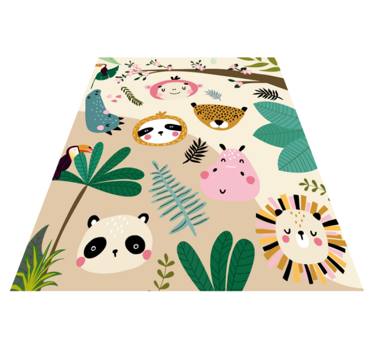 Animal Friends Pattern nursery vinyl carpet - TenStickers