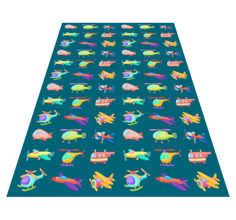 Colorful airplanes pattern kids vinyl carpet - TenStickers