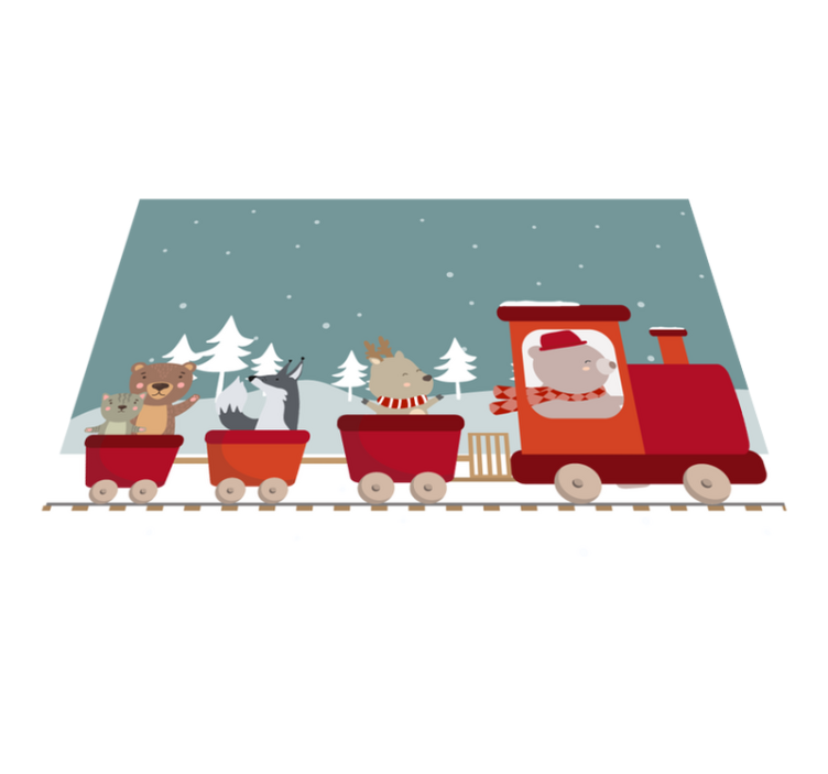 Animal Train Adventure kids vinyl carpet - TenStickers