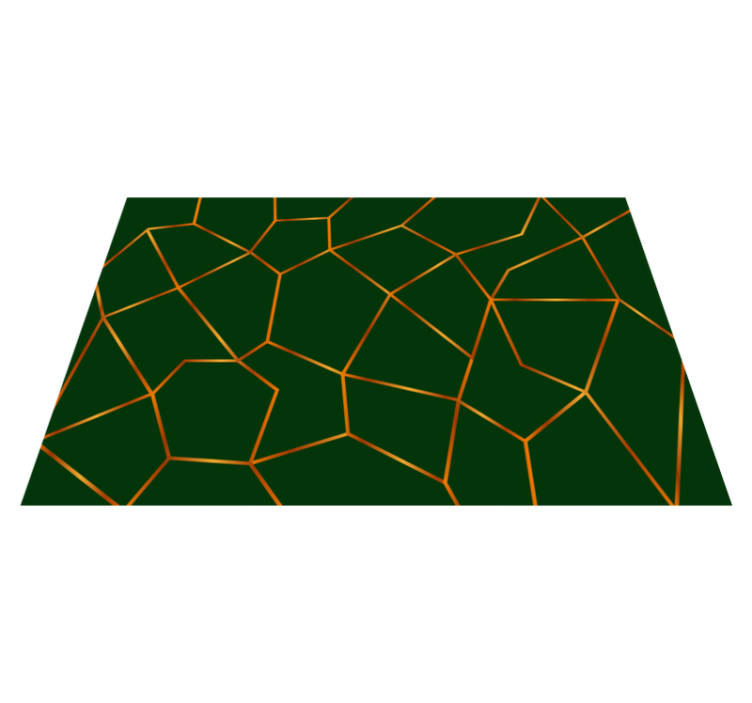Marble vinyl carpet with green geometric design - TenStickers