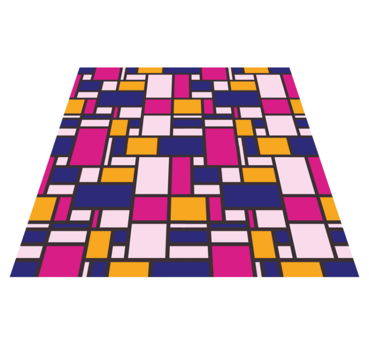 Geometric vinyl carpet in vibrant blocks - TenStickers
