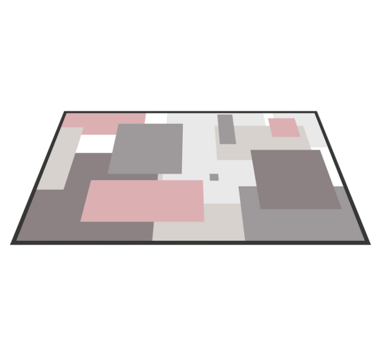 Abstract square composition living room vinyl carpet - TenStickers