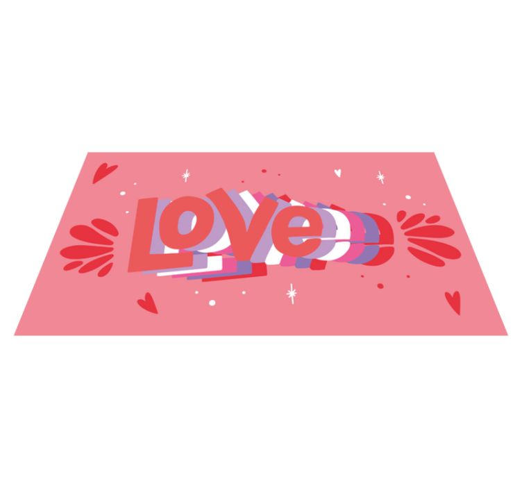 Groovy love letter custom vinyl carpet - TenStickers