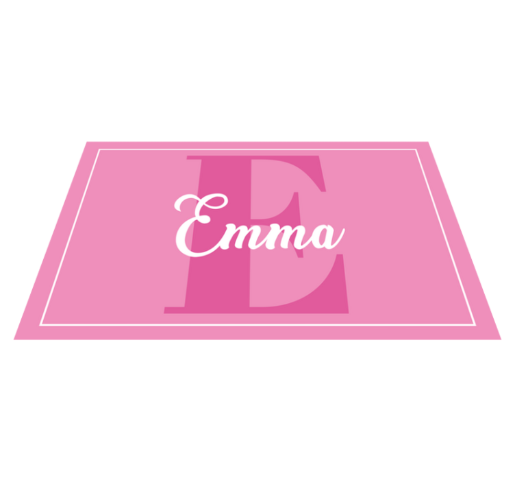 Pink design with initial kids vinyl carpet - TenStickers