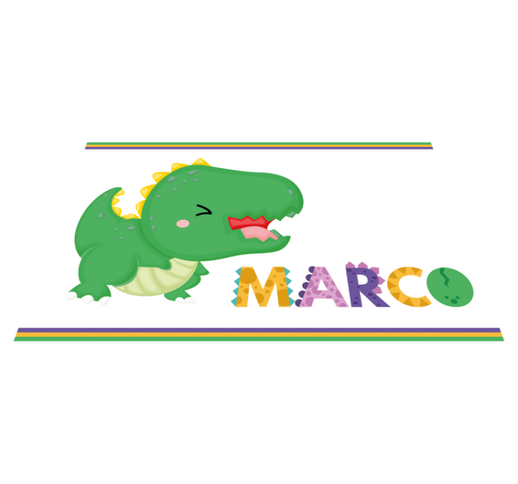 Baby T-Rex with name custom vinyl carpet - TenStickers