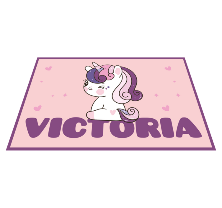 Custom vinyl carpet cute unicorn design - TenStickers