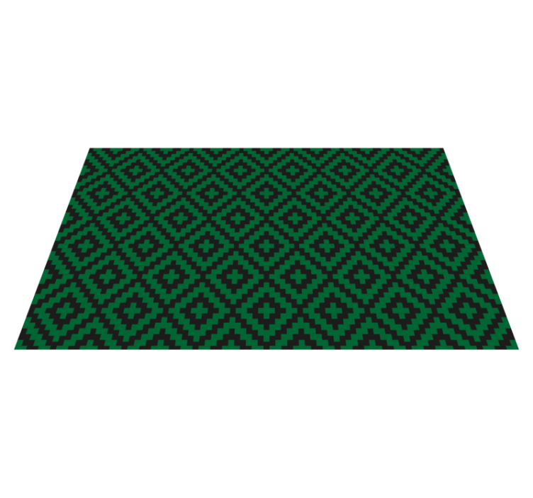 Green diamond pattern kitchen vinyl carpet - TenStickers