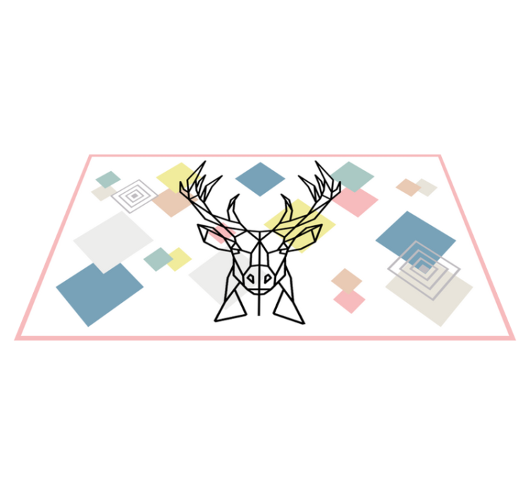Origami stag art geometric vinyl carpet - TenStickers