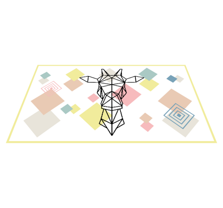 Abstract origami giraffe teen vinyl carpet - TenStickers