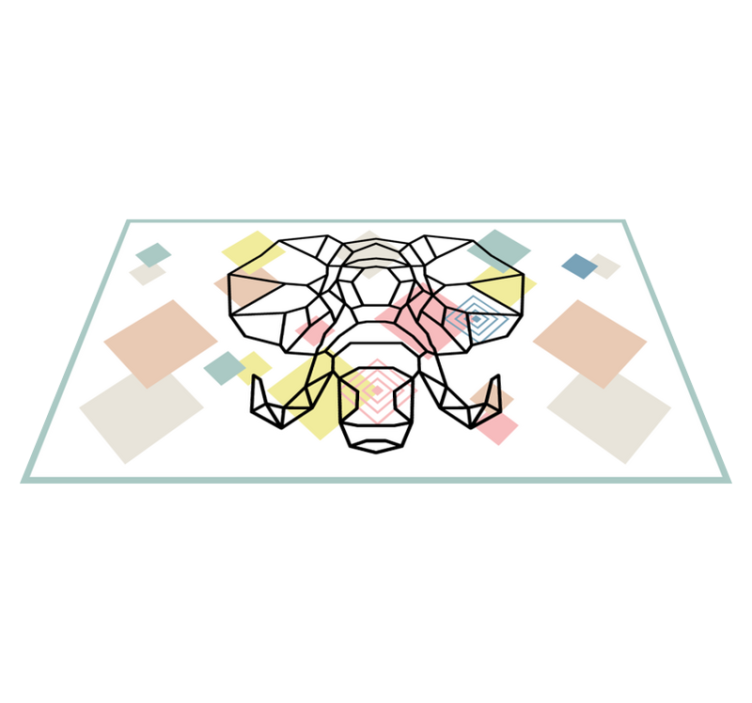 Origiami elephant head modern vinyl carpet - TenStickers