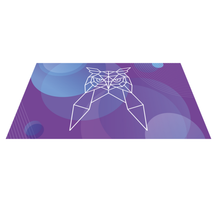 Geometric owl art animal vinyl carpet - TenStickers