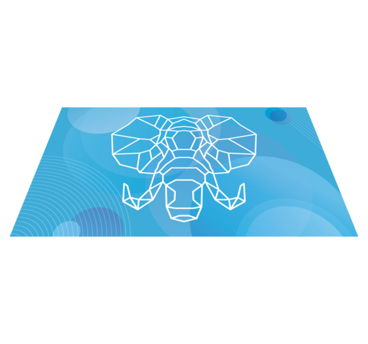 Blue elephant face animal vinyl carpet - TenStickers