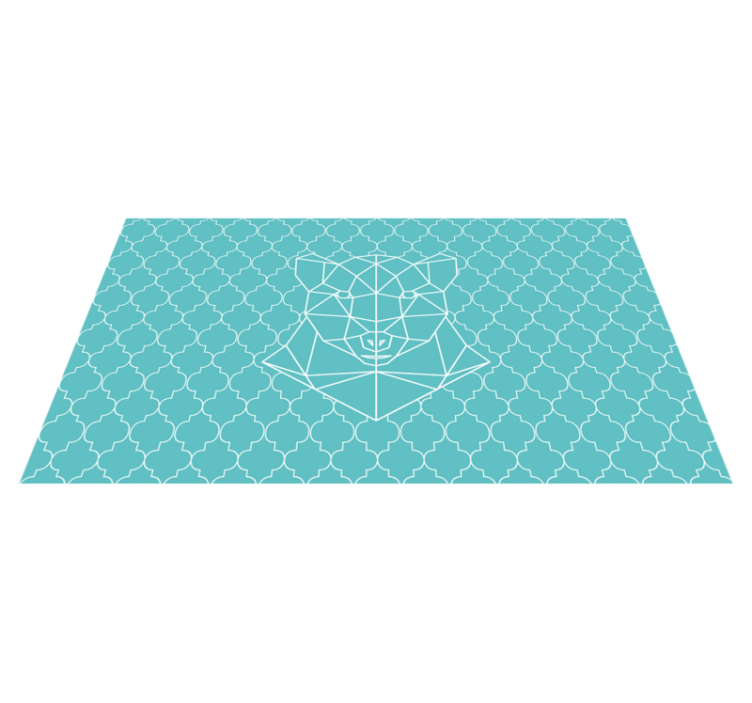 Geometric bear design animal vinyl carpet - TenStickers