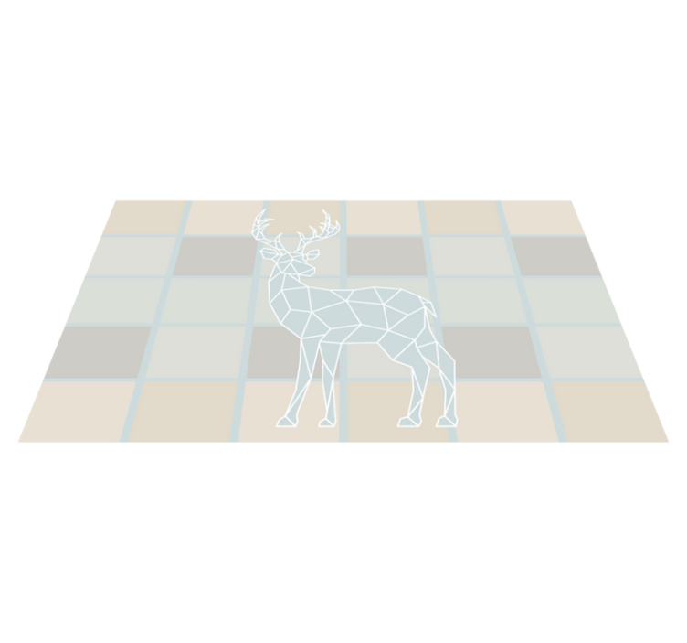 Origami deer motif animal vinyl carpet - TenStickers