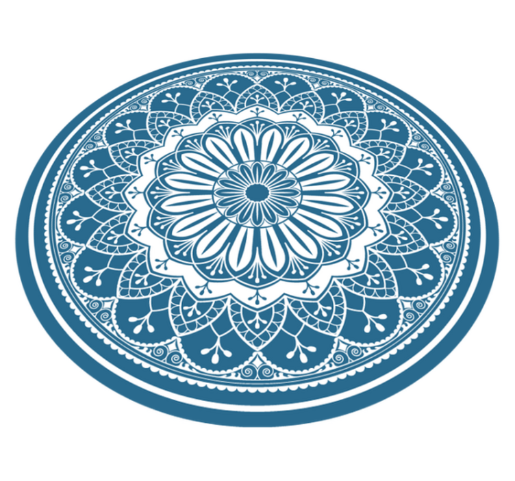 Elegant blue mandala mandala vinyl carpet - TenStickers