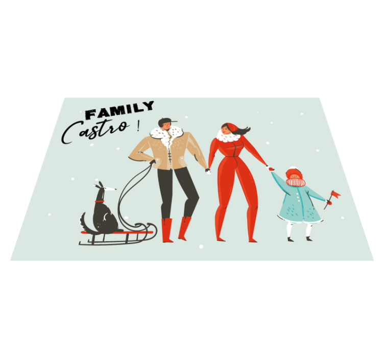 Personalised winter family custom vinyl carpet - TenStickers