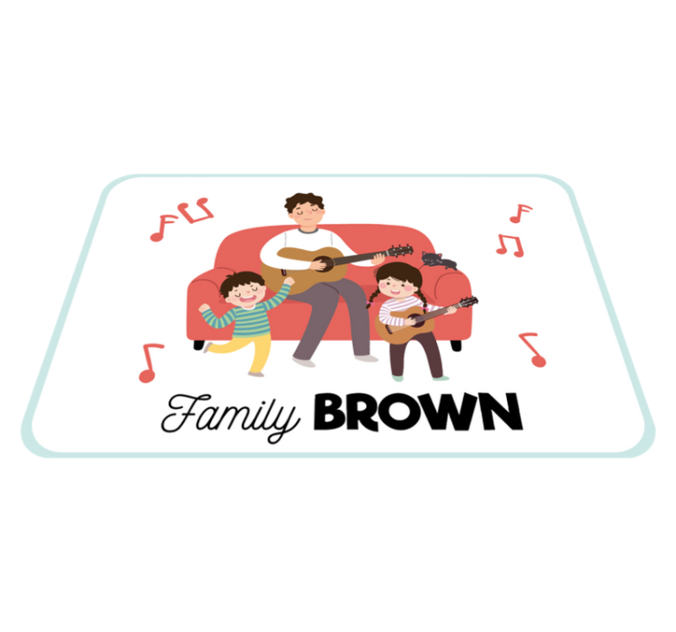 Musical family name entrance hall vinyl carpet - TenStickers