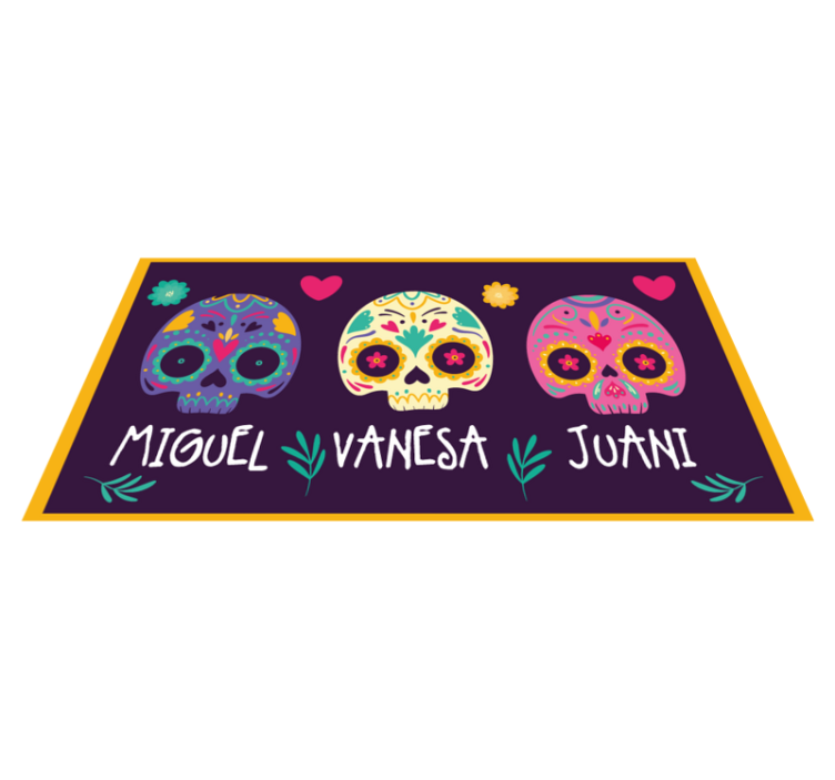 Custom colorful skulls entrance hall vinyl carpet - TenStickers