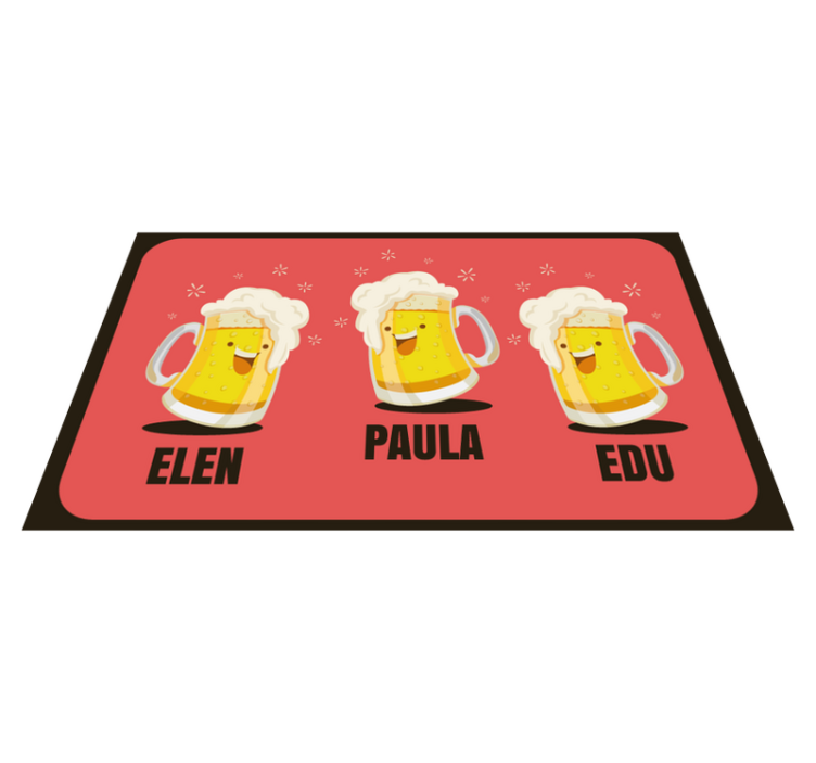 Custom beer mugs entrance hall vinyl carpet - TenStickers