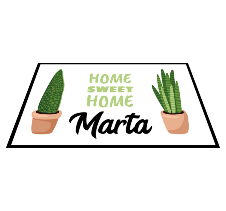 Sweet home with plants custom vinyl carpet - TenStickers