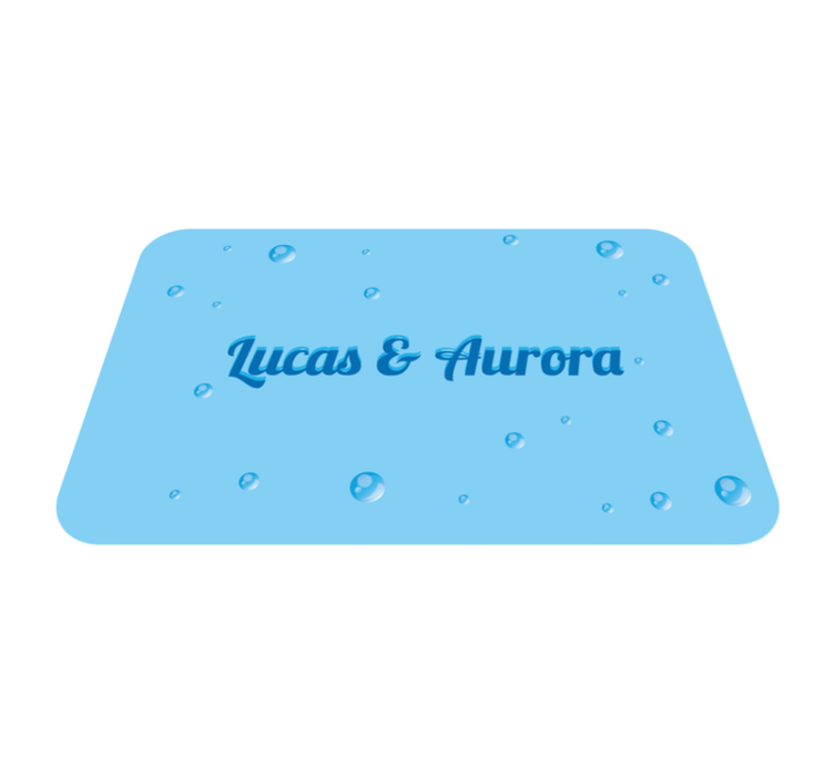 Bubbly couple names custom vinyl carpet - TenStickers