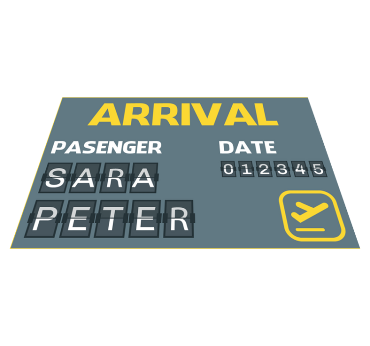 Arrival plane ticket custom vinyl carpet - TenStickers