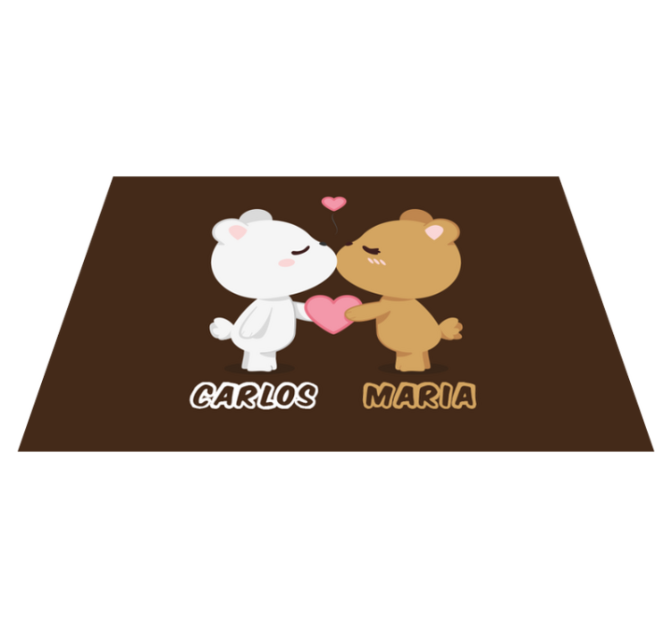 Cute bear couple custom vinyl carpet - TenStickers