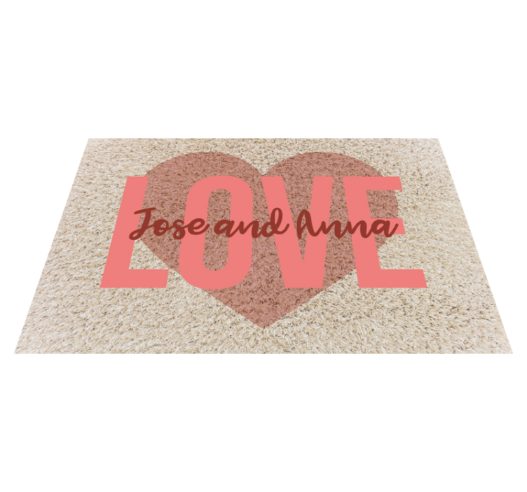 Love heart with names bedroom vinyl carpet - TenStickers