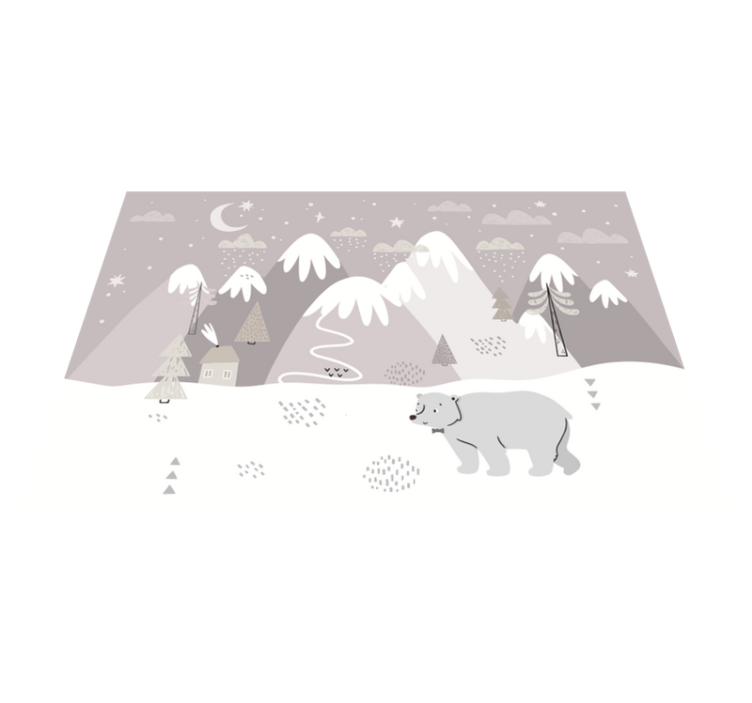 Snowy night scene kids vinyl carpet - TenStickers