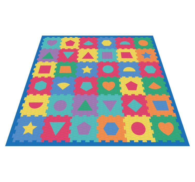 Colorful puzzle imitation nursery vinyl carpet - TenStickers