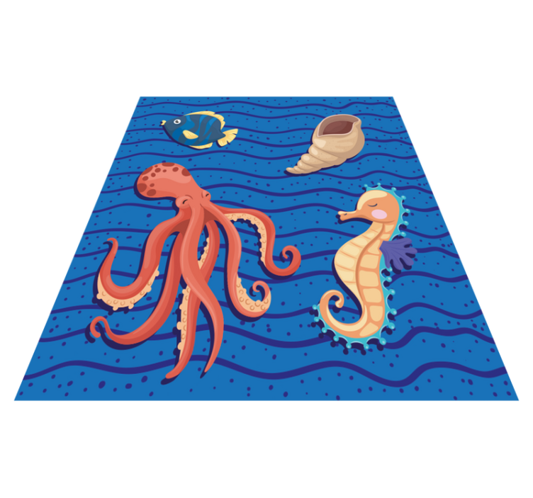 OCEAN ANIMALS PLAYTIME kids vinyl carpet - TenStickers