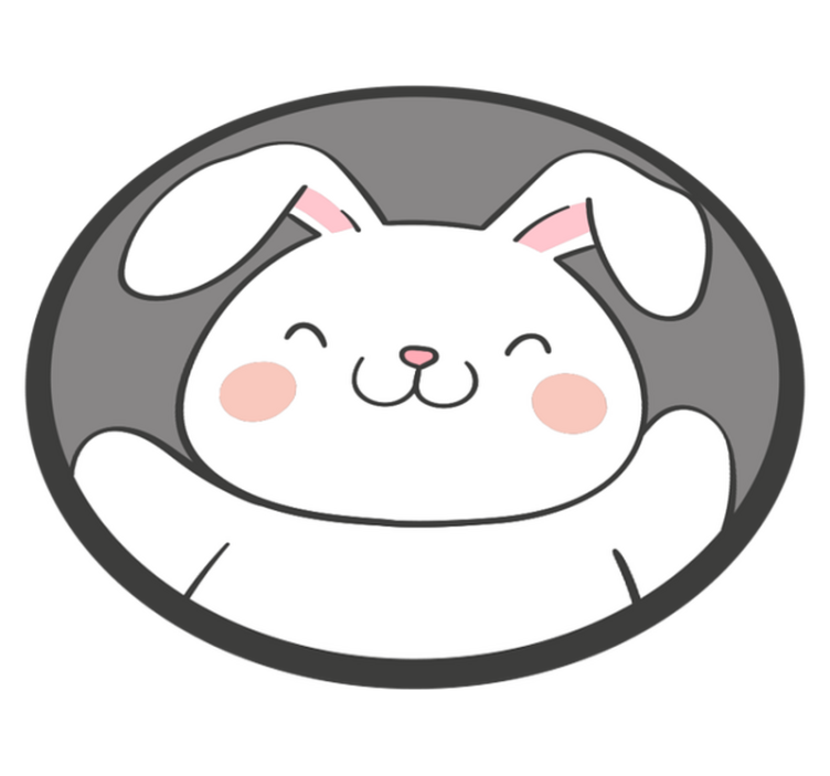 White bunny design kids vinyl carpet - TenStickers