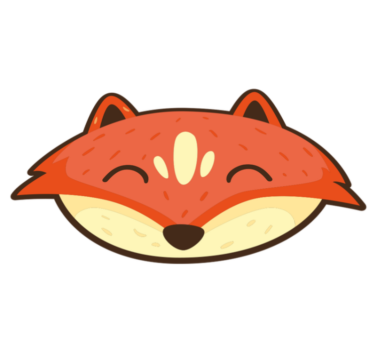 Happy fox face kids vinyl carpet - TenStickers