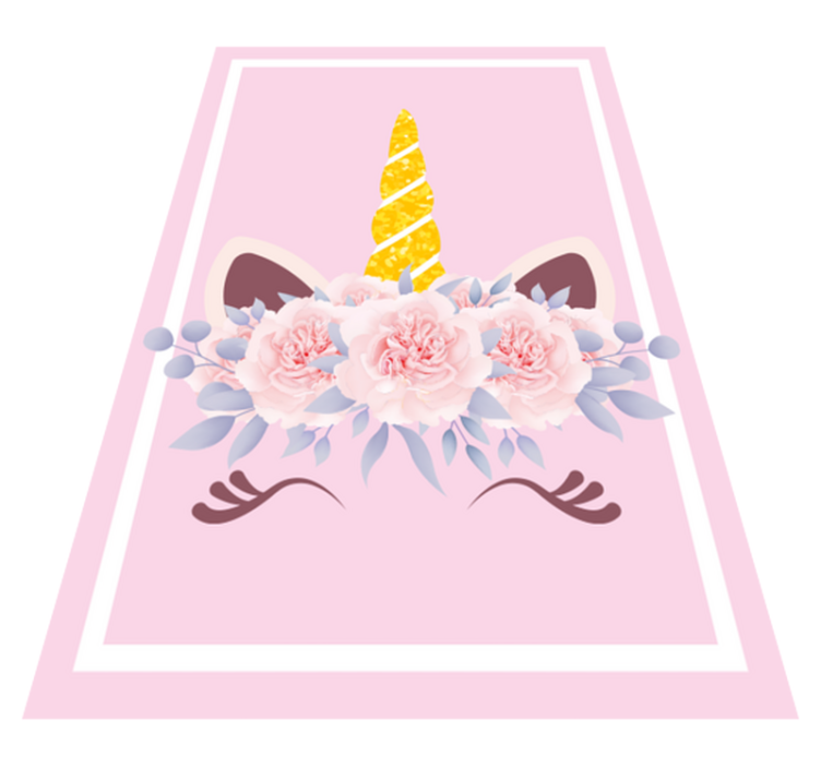Unicorn Floral Magic kids vinyl carpet - TenStickers