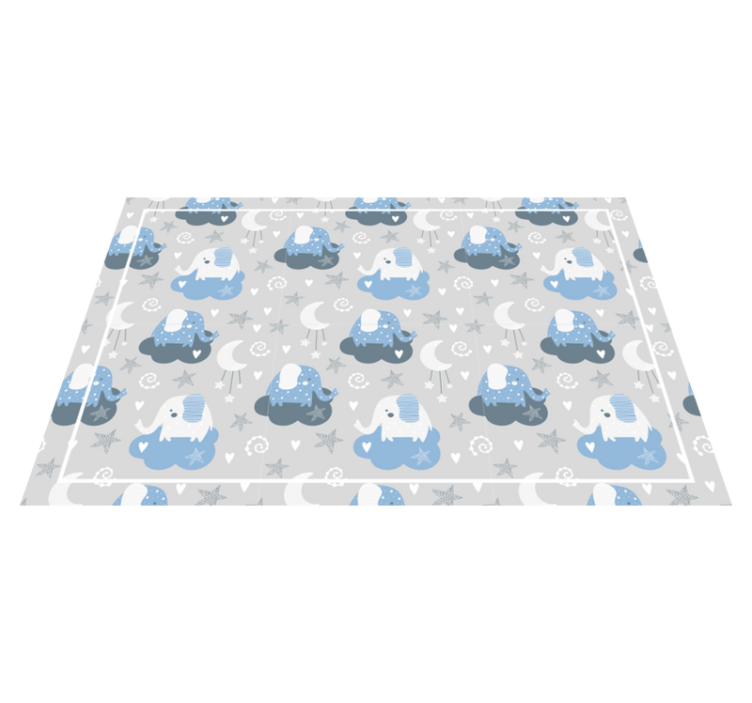 Blue nordic elephants kids vinyl carpet - TenStickers
