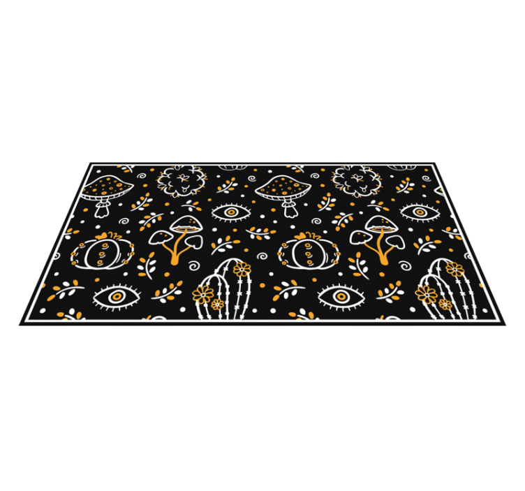 Mushroom artwork floral vinyl carpet - TenStickers