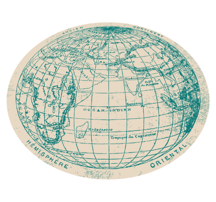 Geographic Globe Design world map vinyl carpet - TenStickers