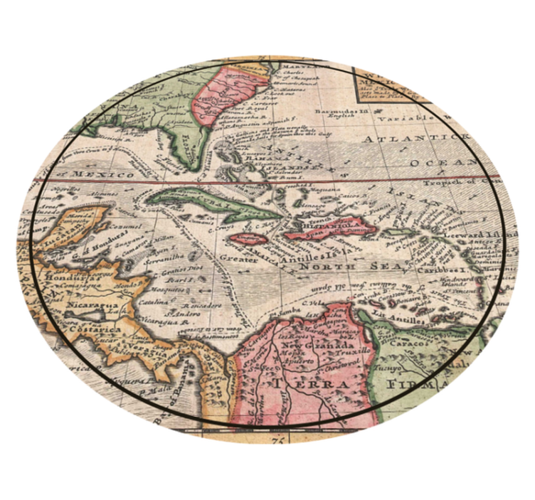 Antique Map Design world map vinyl carpet - TenStickers