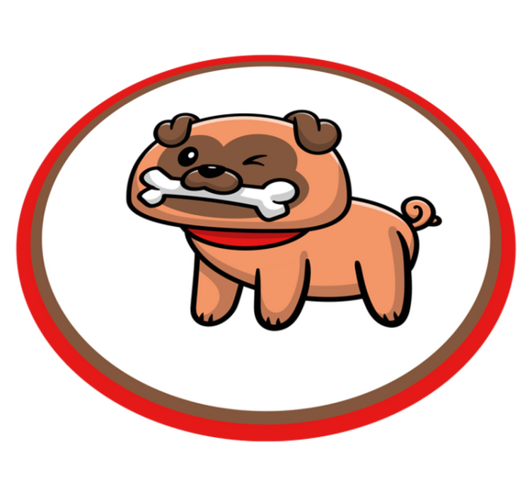 Bulldog with a bone animal vinyl carpet - TenStickers