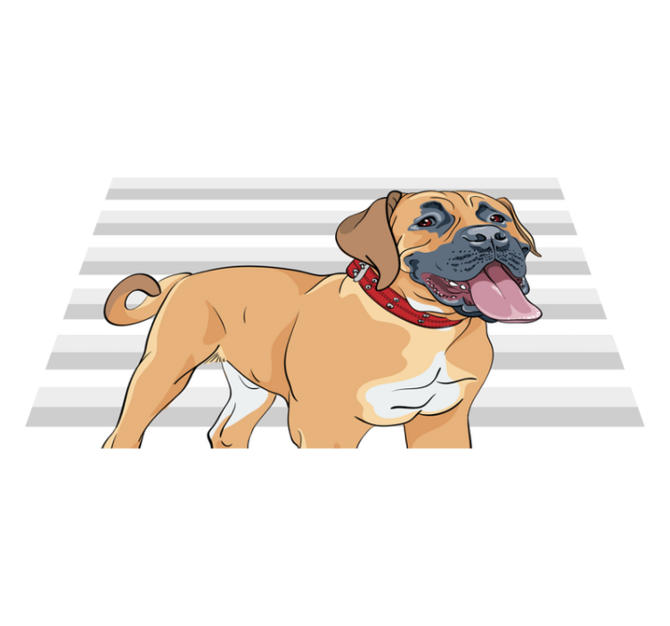 Panting mastiff illustration animal vinyl carpet - TenStickers